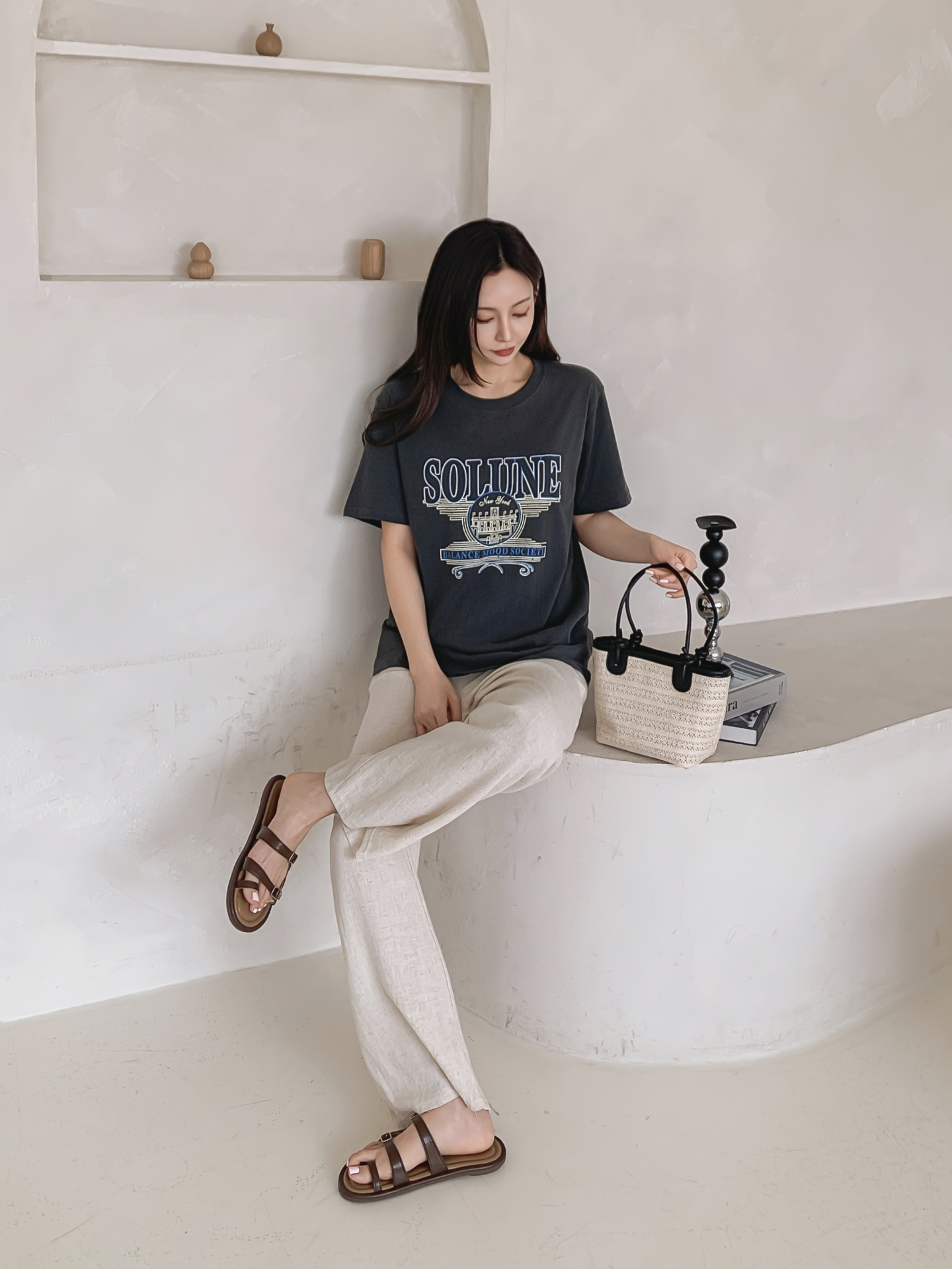 ラウンドネックベーシック半袖ロゴTシャツ | 詳細画像9