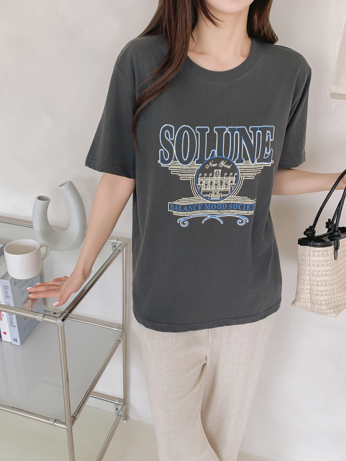 ラウンドネックベーシック半袖ロゴTシャツ | 詳細画像12