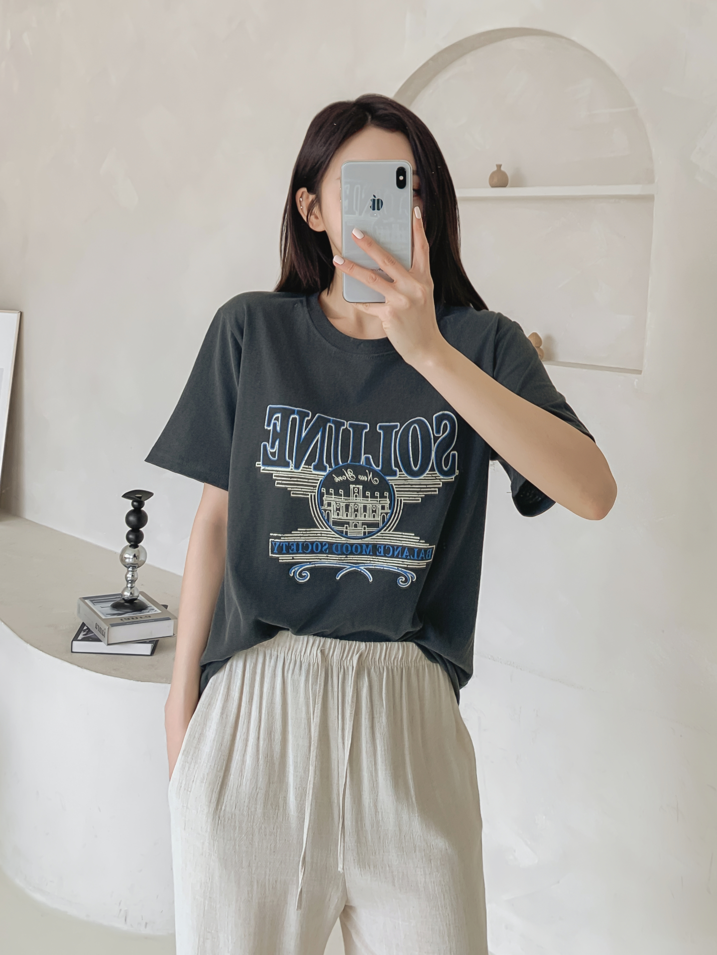 ラウンドネックベーシック半袖ロゴTシャツ | 詳細画像14