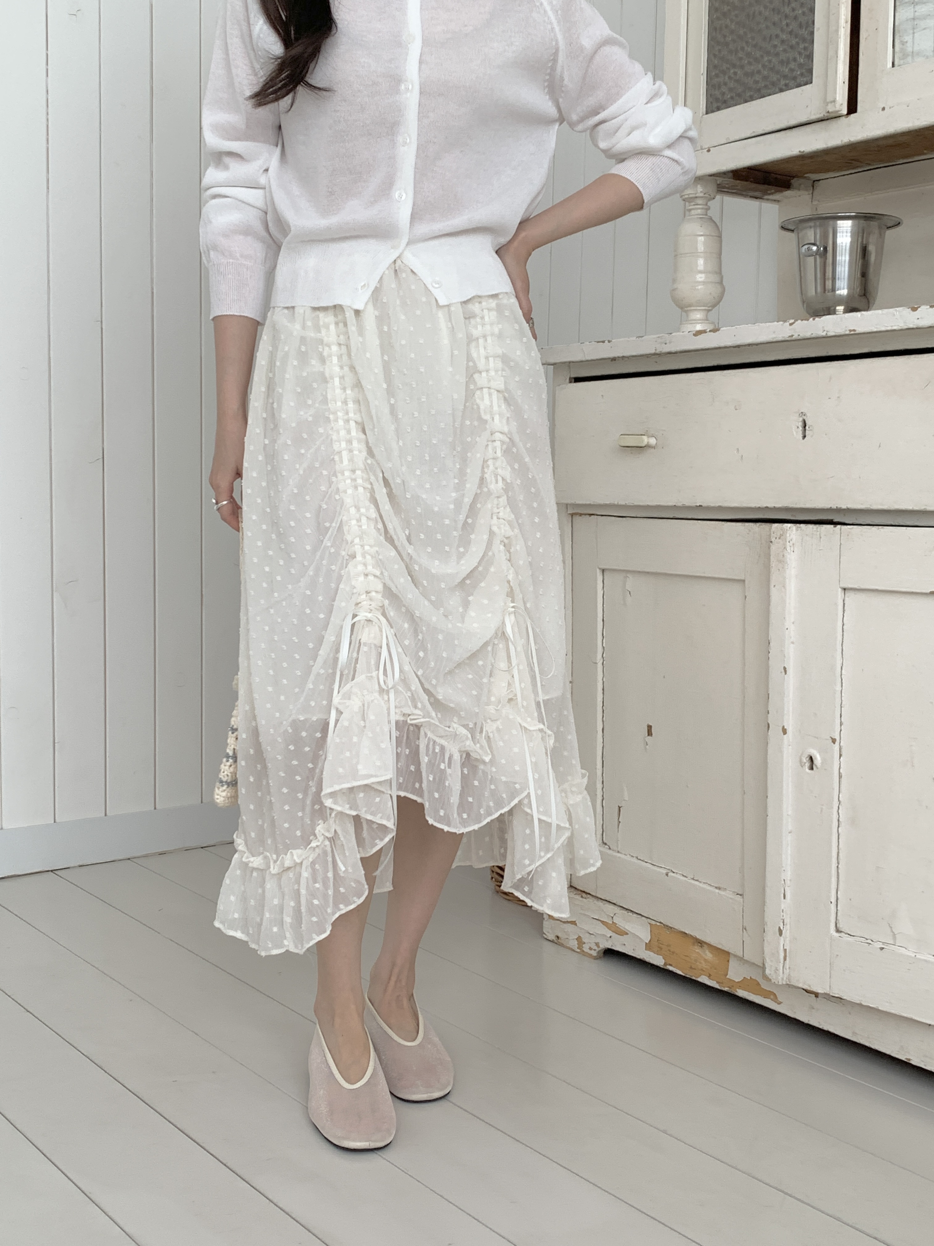 シフォンウエストゴムロングスカート | 詳細画像15