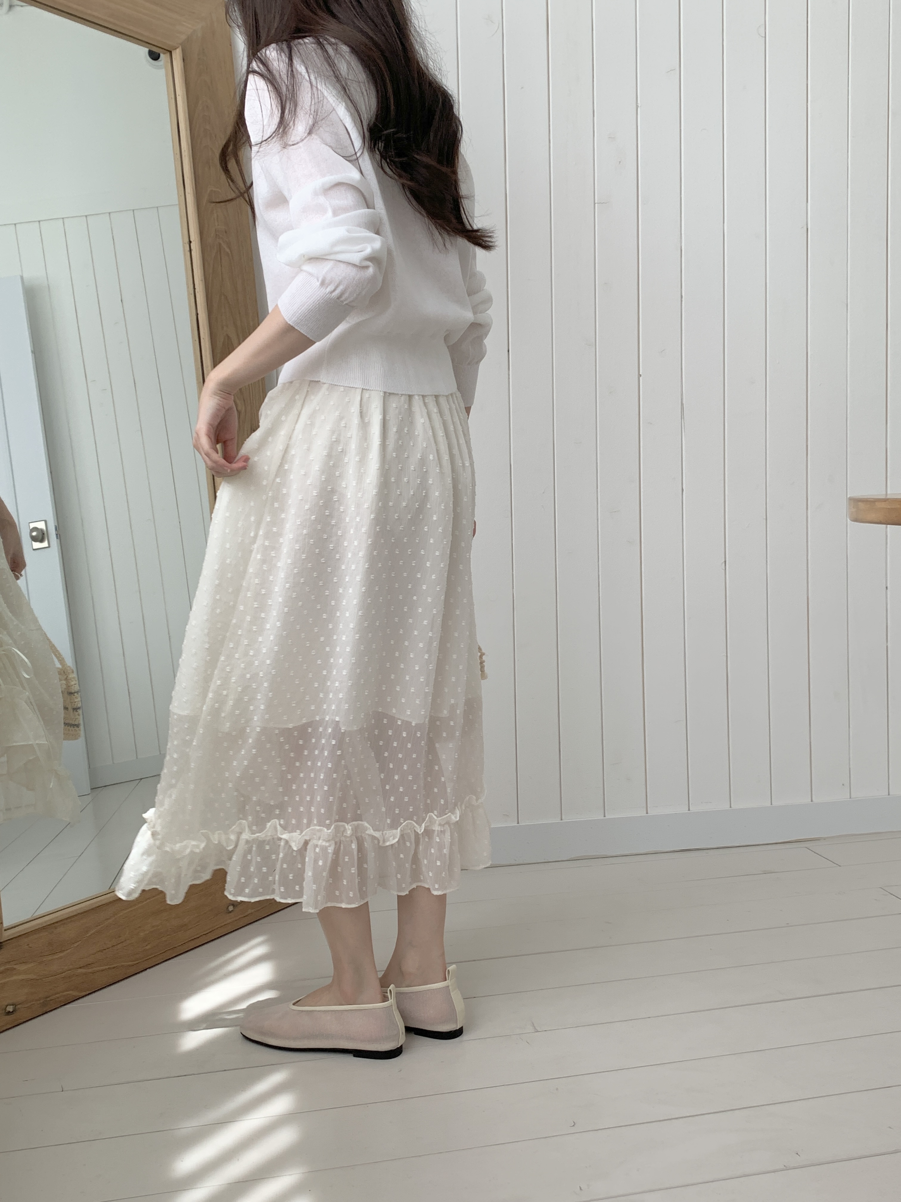 シフォンウエストゴムロングスカート | 詳細画像12