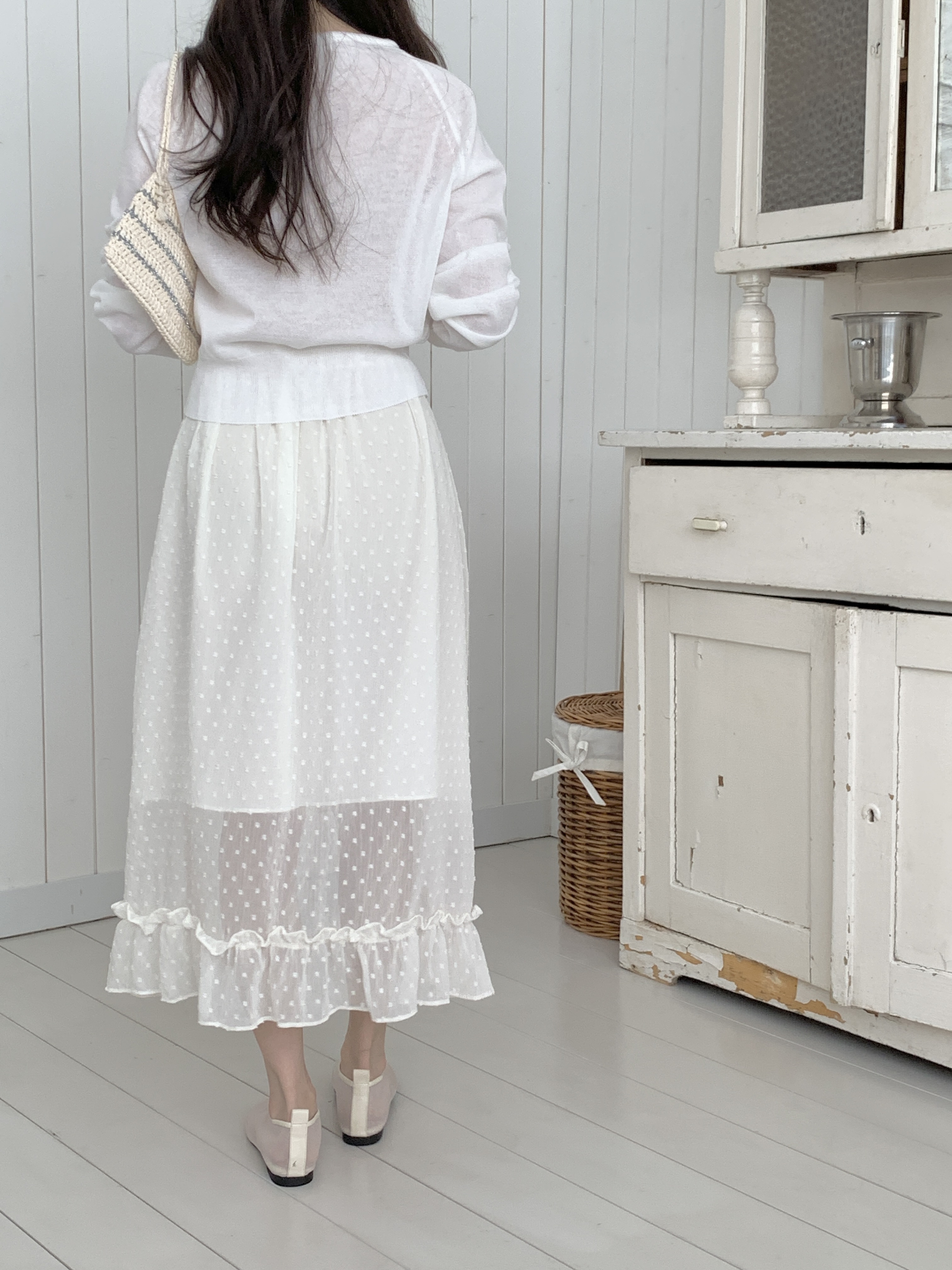 シフォンウエストゴムロングスカート | 詳細画像13