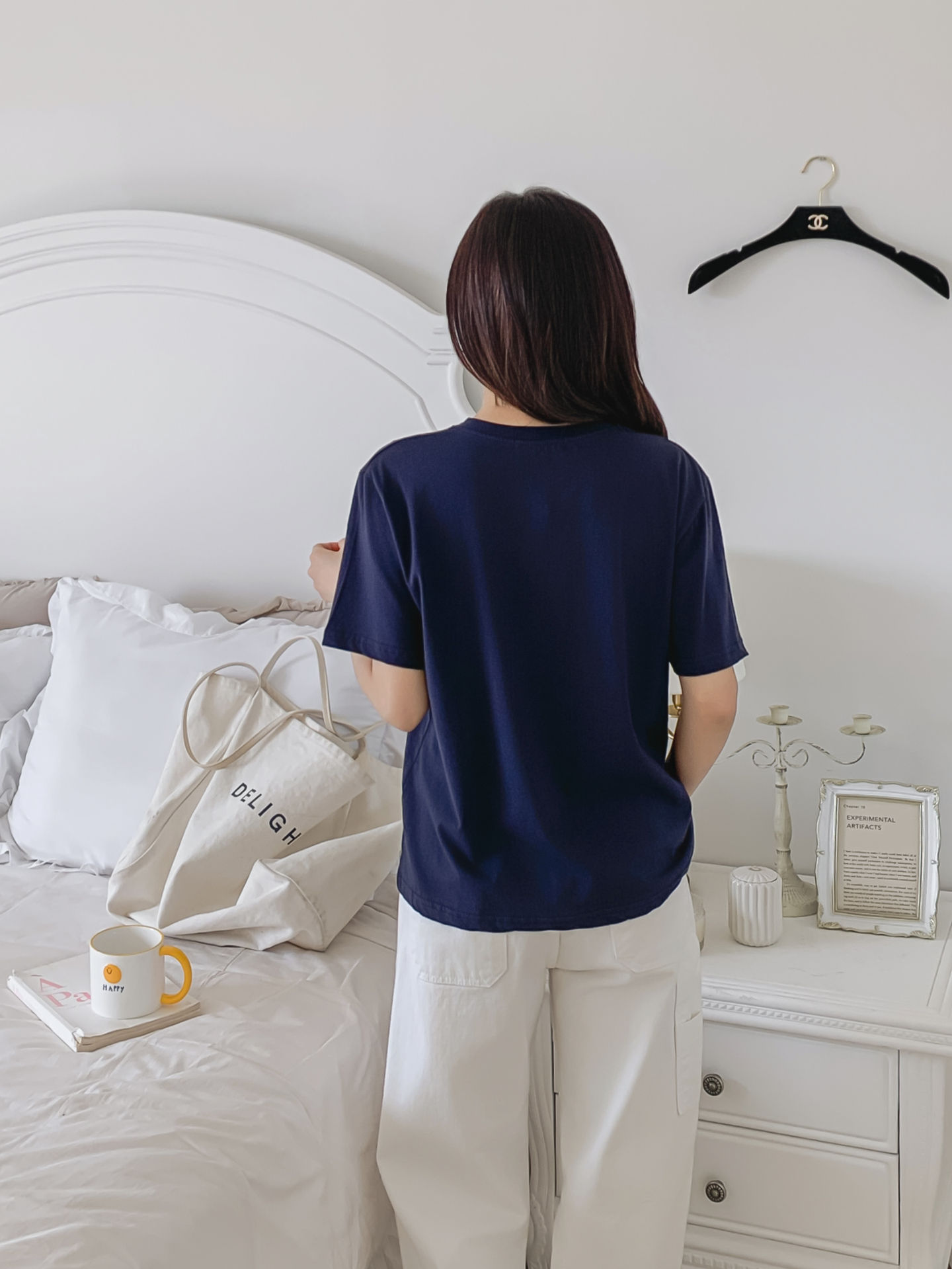 コットンラウンドネックベーシックルーズ半袖ロゴTシャツ | 詳細画像21