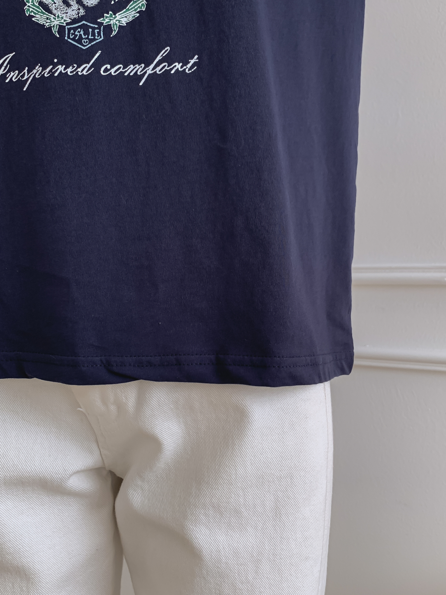 コットンラウンドネックベーシックルーズ半袖ロゴTシャツ | 詳細画像24