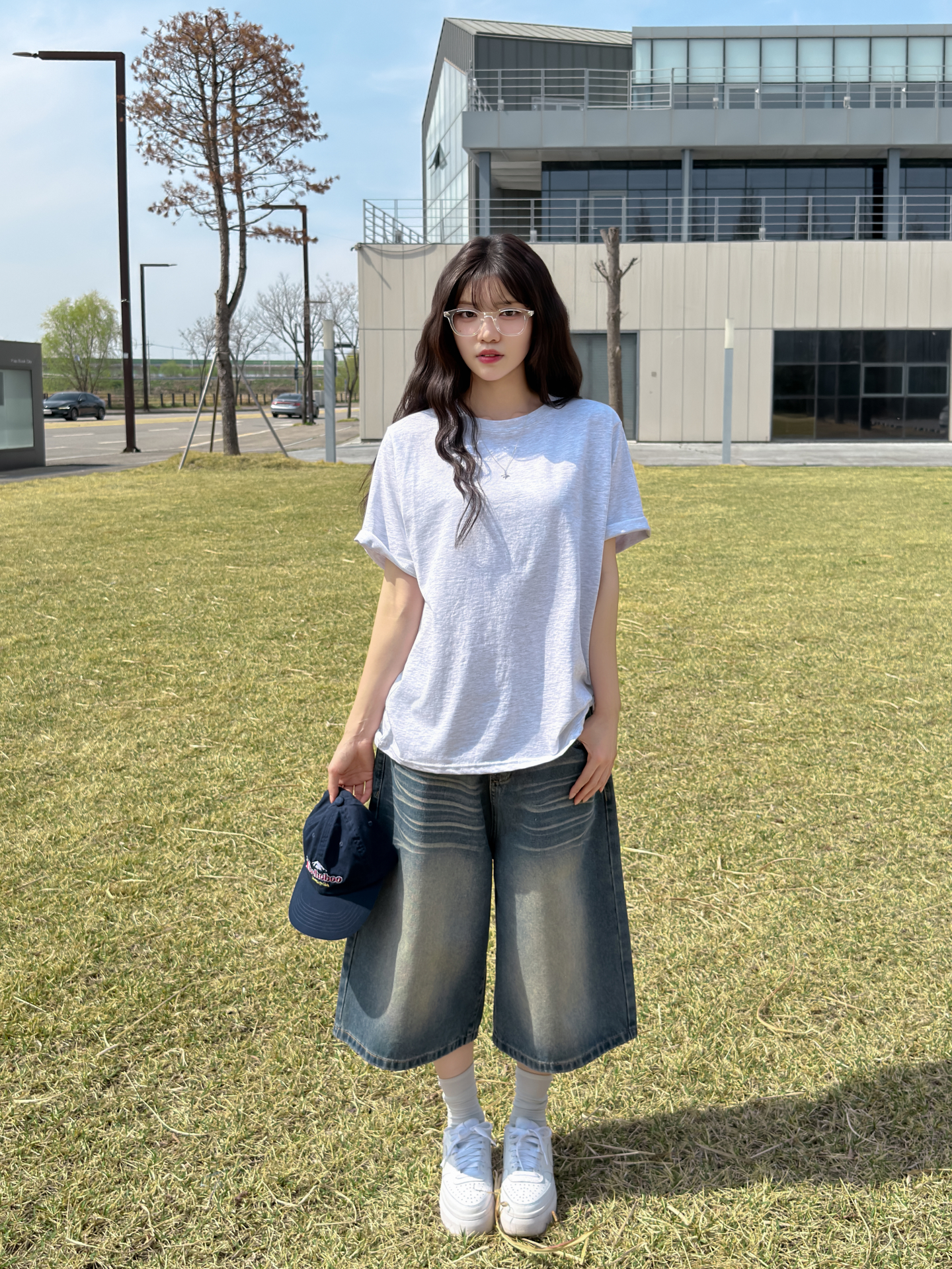 ラウンドネックベーシックオーバーサイズ半袖無地Tシャツ | 詳細画像12