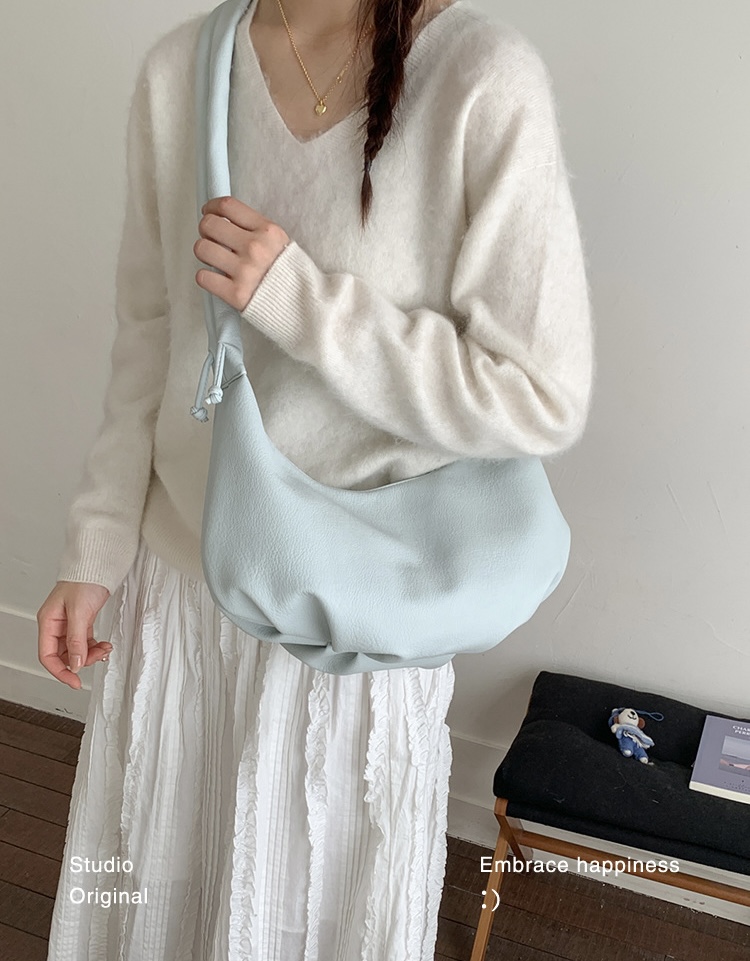 レザー調ジップアップストラップシャーリングショルダーバッグ | 詳細画像6
