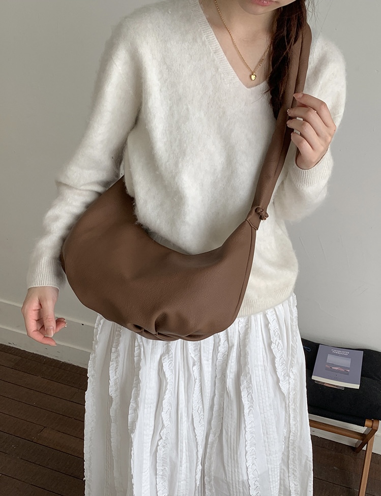 レザー調ジップアップストラップシャーリングショルダーバッグ | 詳細画像8