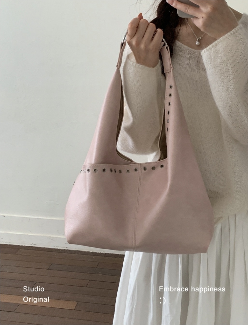 レザー調スタッズショルダーバッグ | 詳細画像5