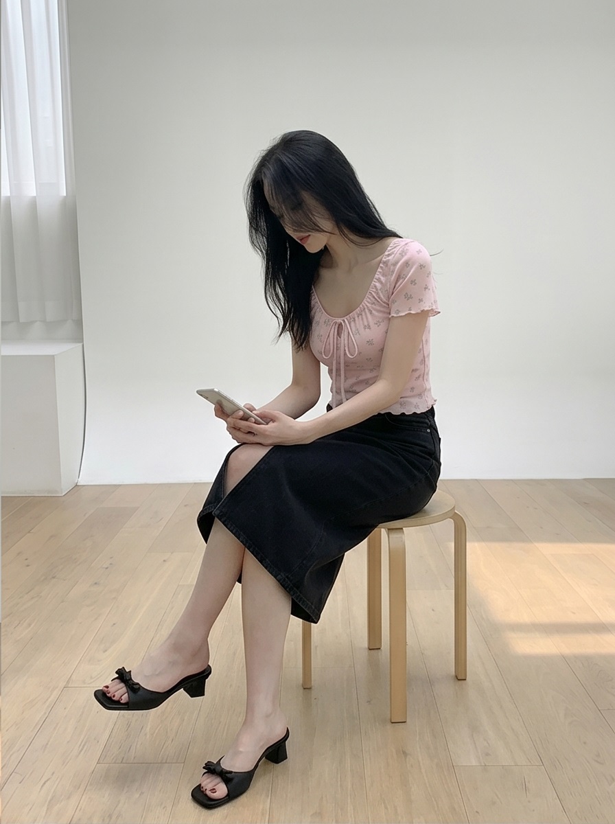 ストラップメロウ半袖リボン小花柄Tシャツ | 詳細画像9