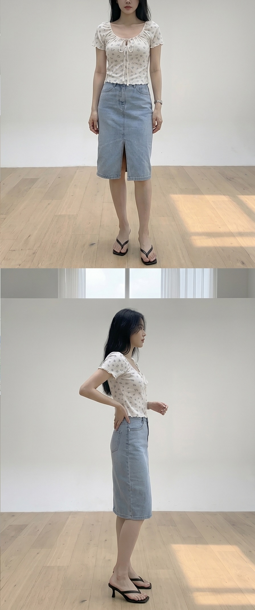 ストラップメロウ半袖リボン小花柄Tシャツ | 詳細画像18