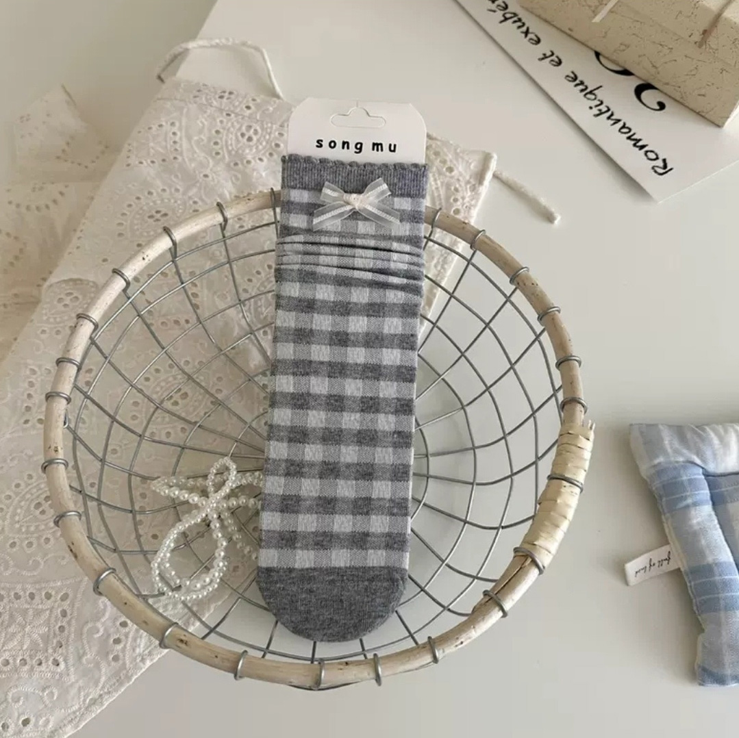 リボン(固定)メロウドットチェックソックスセット | 詳細画像3