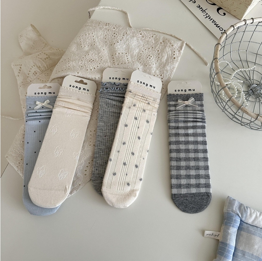 リボン(固定)メロウドットチェックソックスセット | 詳細画像8