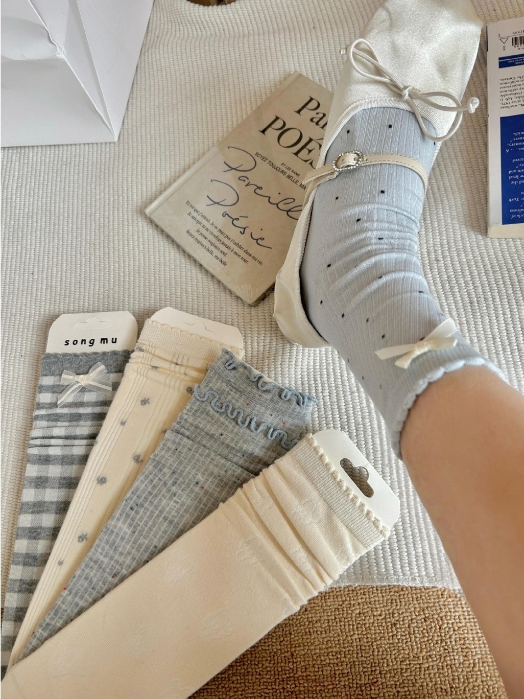 リボン(固定)メロウドットチェックソックスセット | 詳細画像16