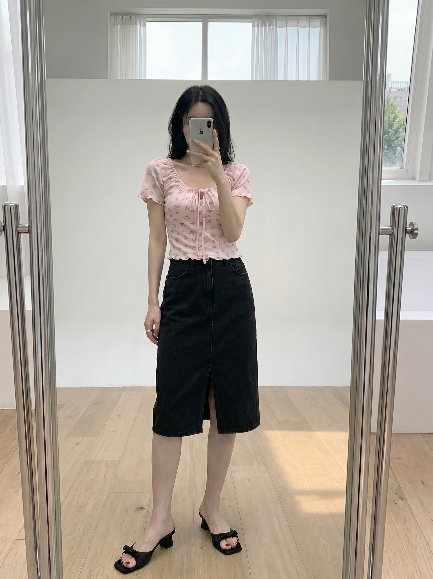 スリットミディデニムスカート | 詳細画像2