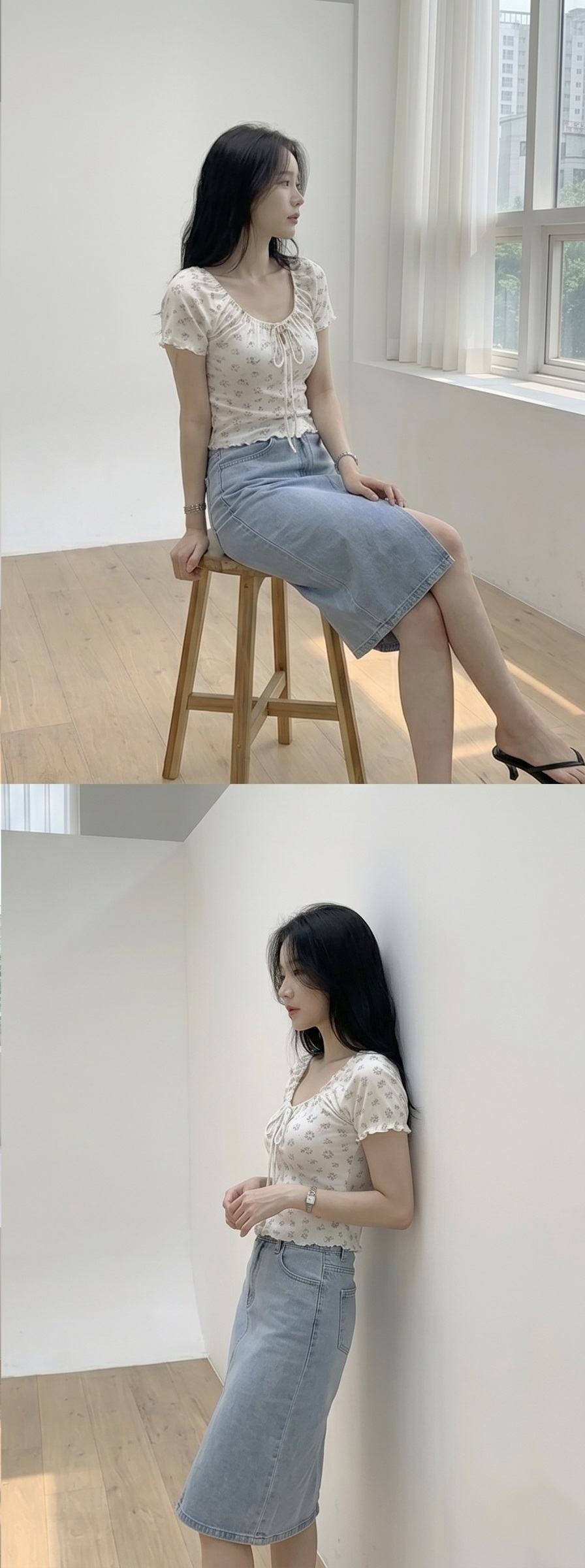 スリットミディデニムスカート | 詳細画像13