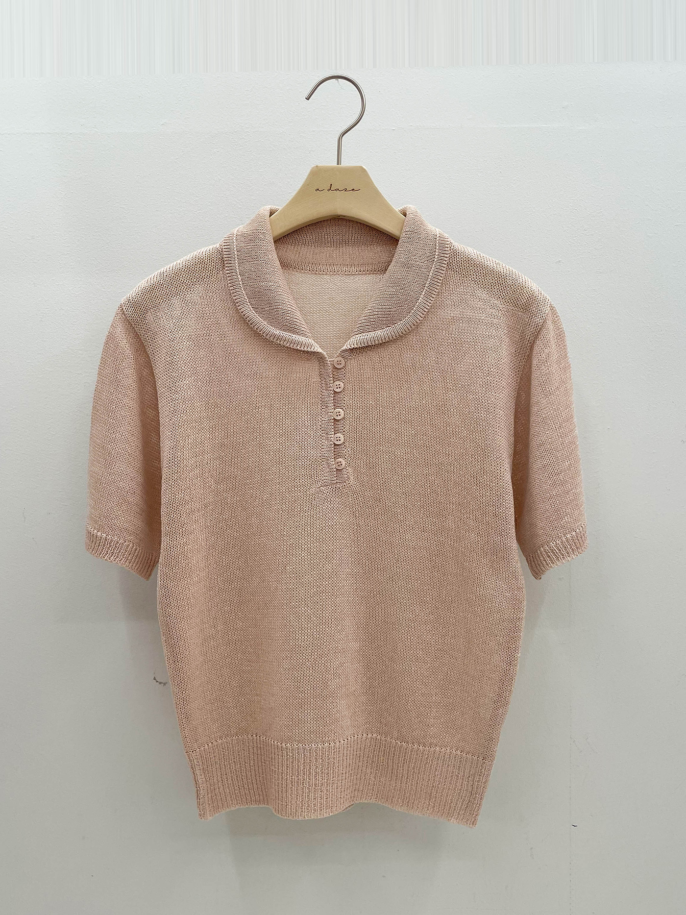 リネン混ボタンカラー半袖ニット | 詳細画像15