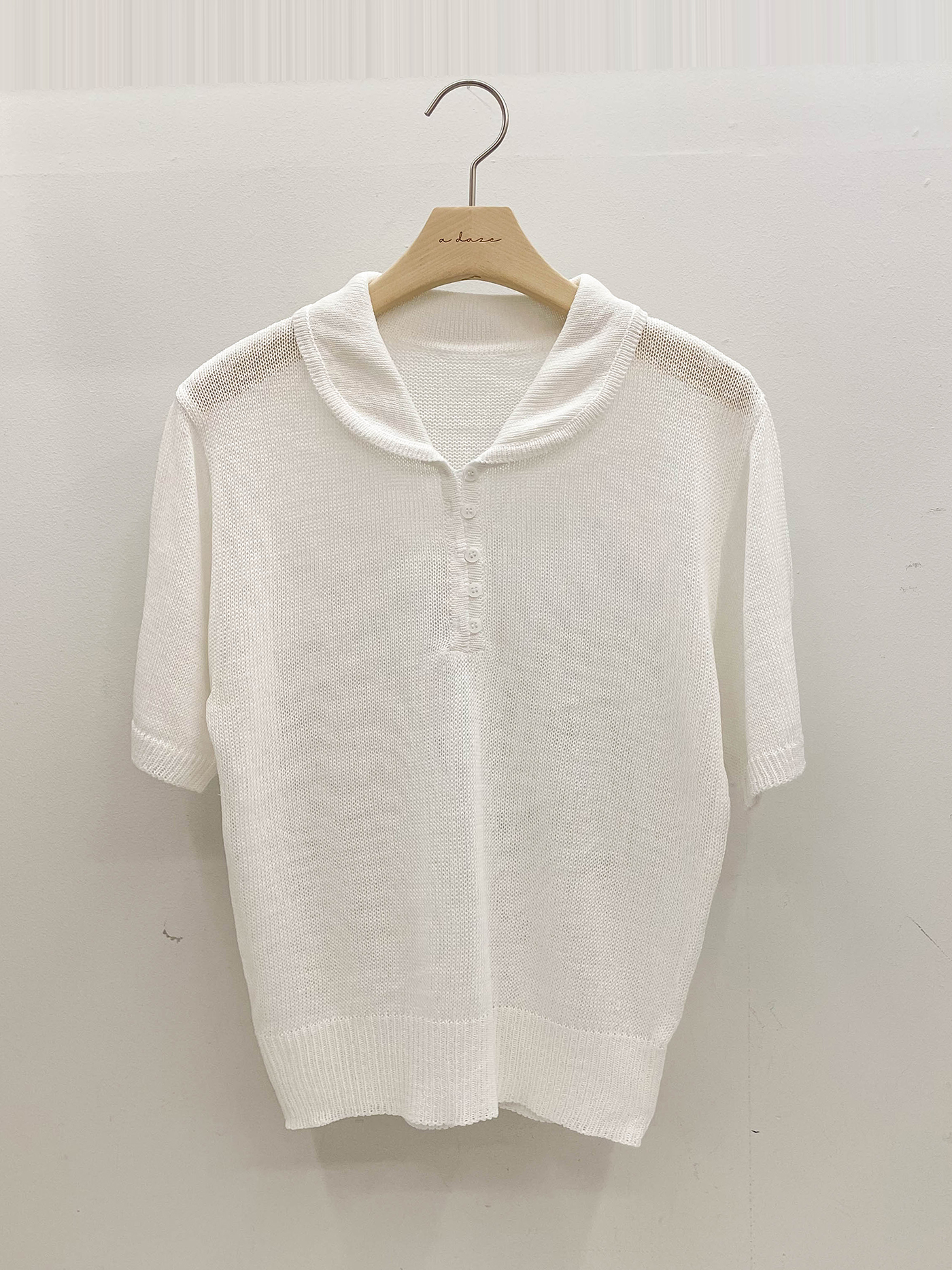 リネン混ボタンカラー半袖ニット | 詳細画像16