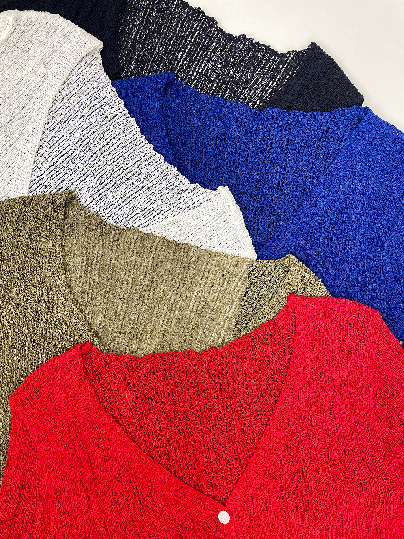 ブークレVネッククロップド長袖カーディガン | 詳細画像4