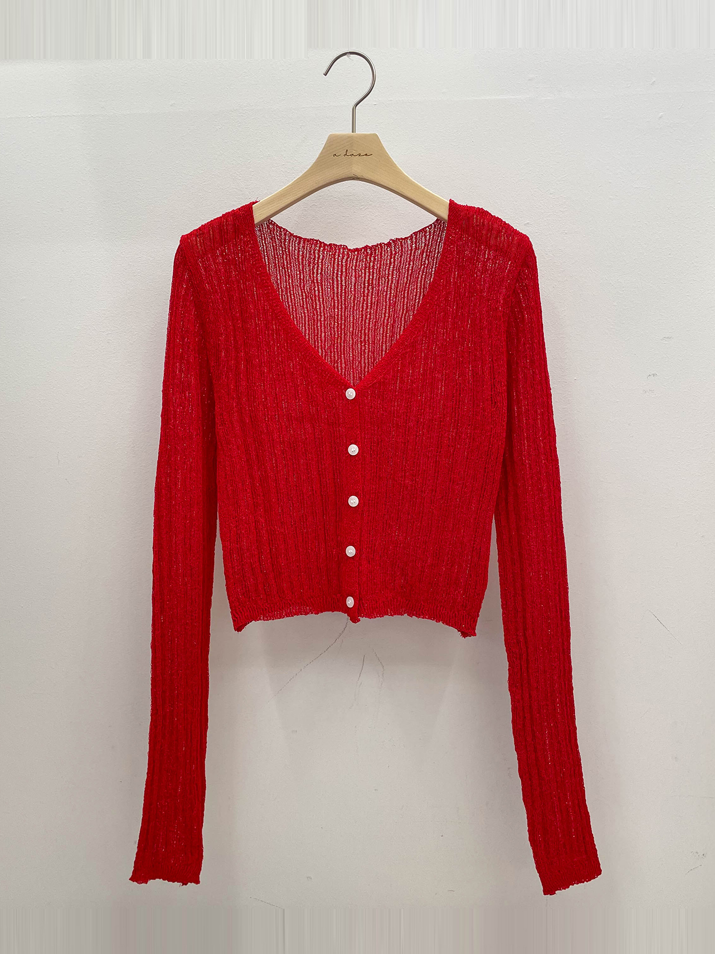 ブークレVネッククロップド長袖カーディガン | 詳細画像15