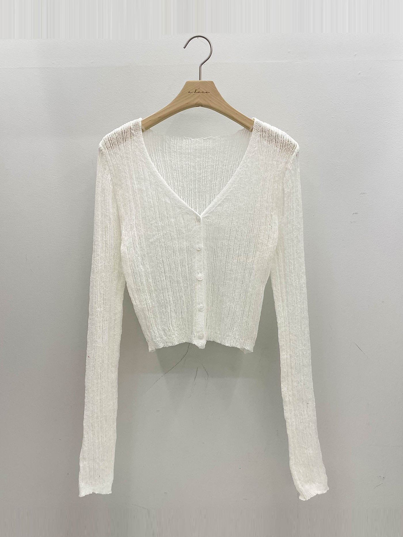 ブークレVネッククロップド長袖カーディガン | 詳細画像17