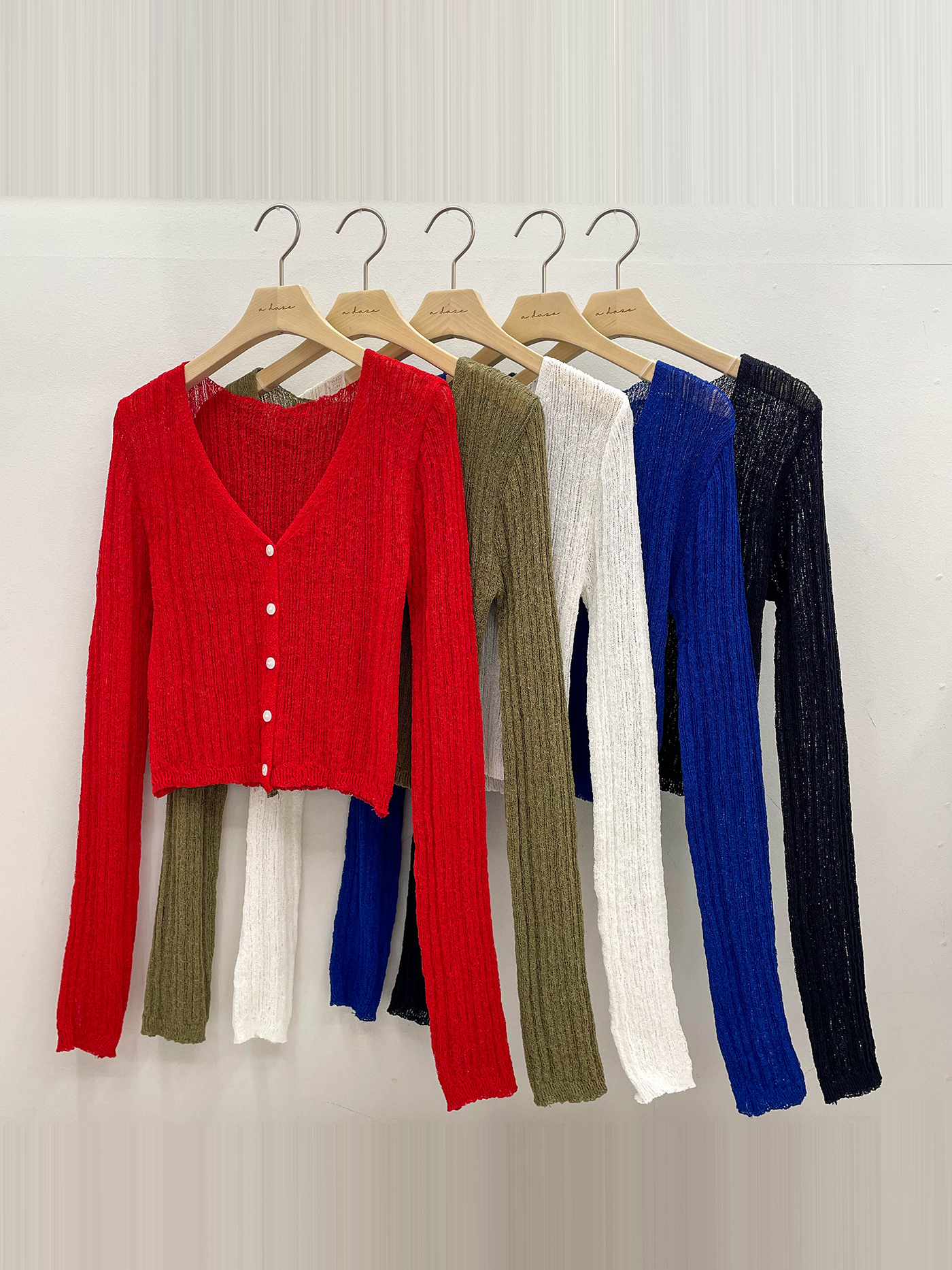 ブークレVネッククロップド長袖カーディガン | 詳細画像19