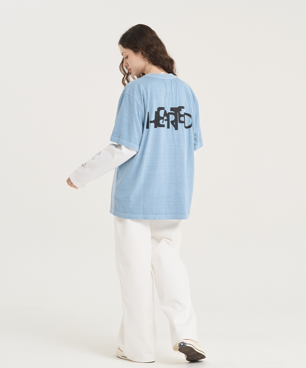 コットンラウンドネックベーシック半袖ロゴTシャツ | レディース