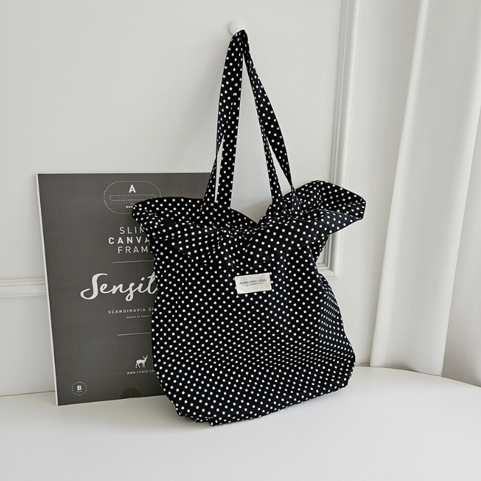 コットンシャーリングラッフルパッチドットトートバッグ | 詳細画像21