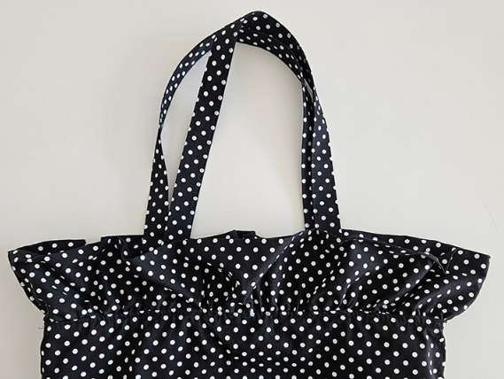 コットンシャーリングラッフルパッチドットトートバッグ | 詳細画像25