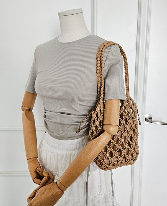 ドローストリングルーズノットトートバッグポーチ付 | 詳細画像4