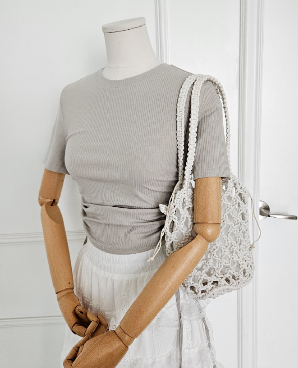 ドローストリングルーズノットトートバッグポーチ付 | 詳細画像5