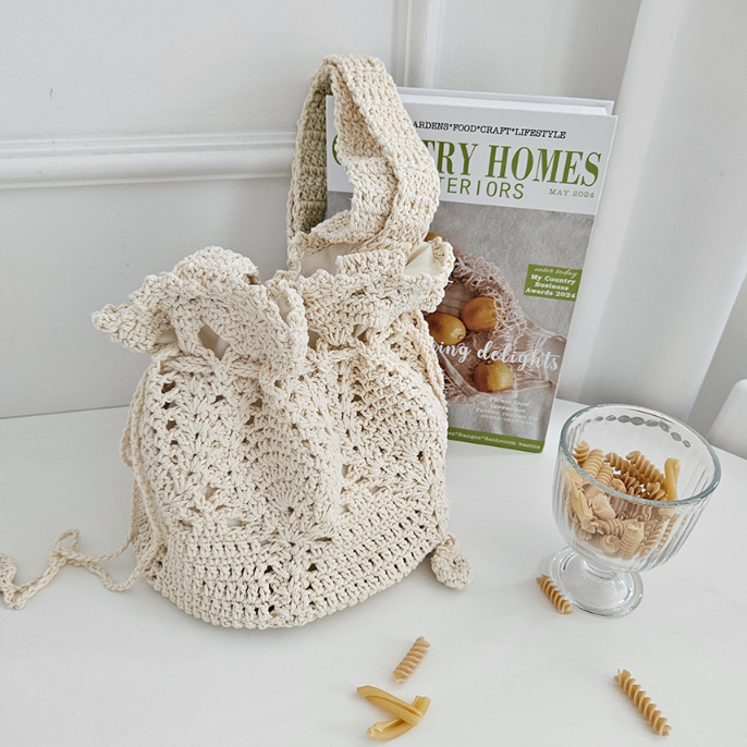 コットンシャーリングドローストリングトートバッグ | 詳細画像10