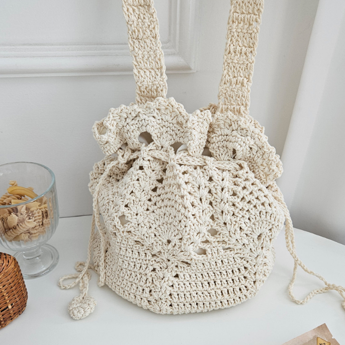 コットンシャーリングドローストリングトートバッグ | 詳細画像12