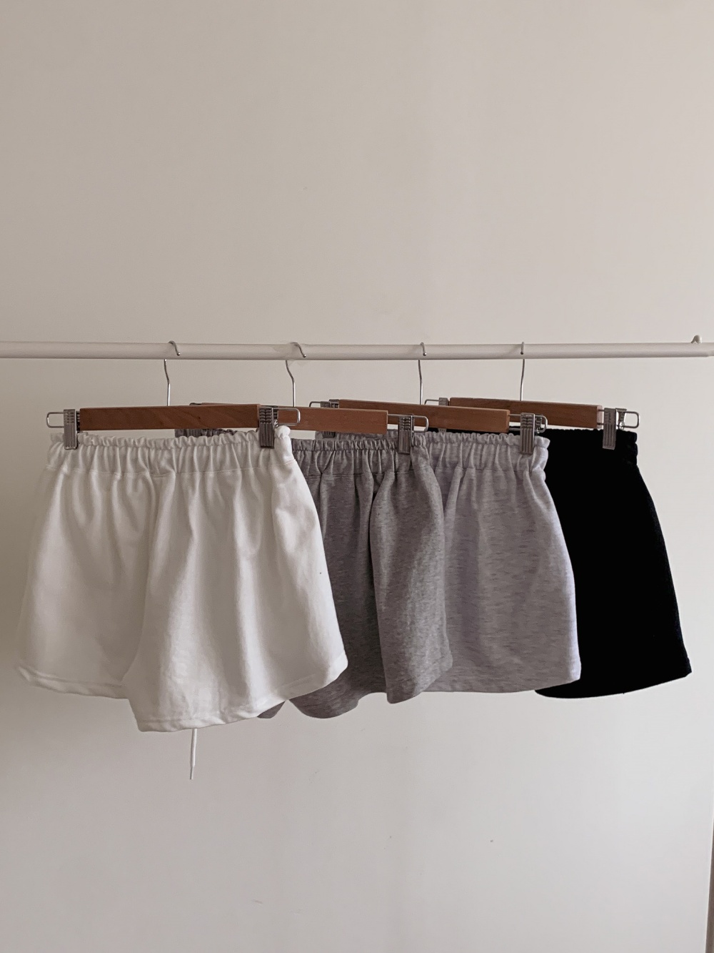 コットンドローストリングポケットウエストゴムオーバーサイズショート無地ショートパンツ | 詳細画像12