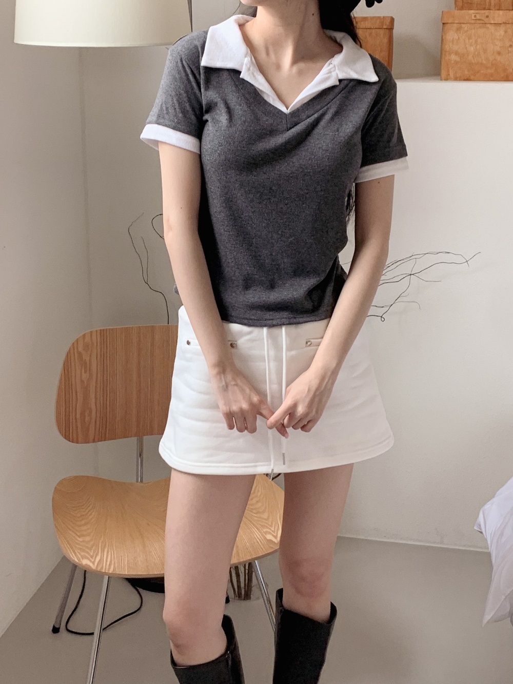 配色カラーベーシックスリム半袖Tシャツ | 詳細画像3