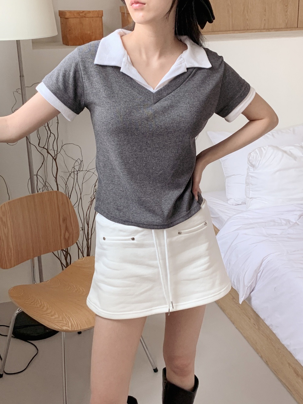 配色カラーベーシックスリム半袖Tシャツ | 詳細画像6