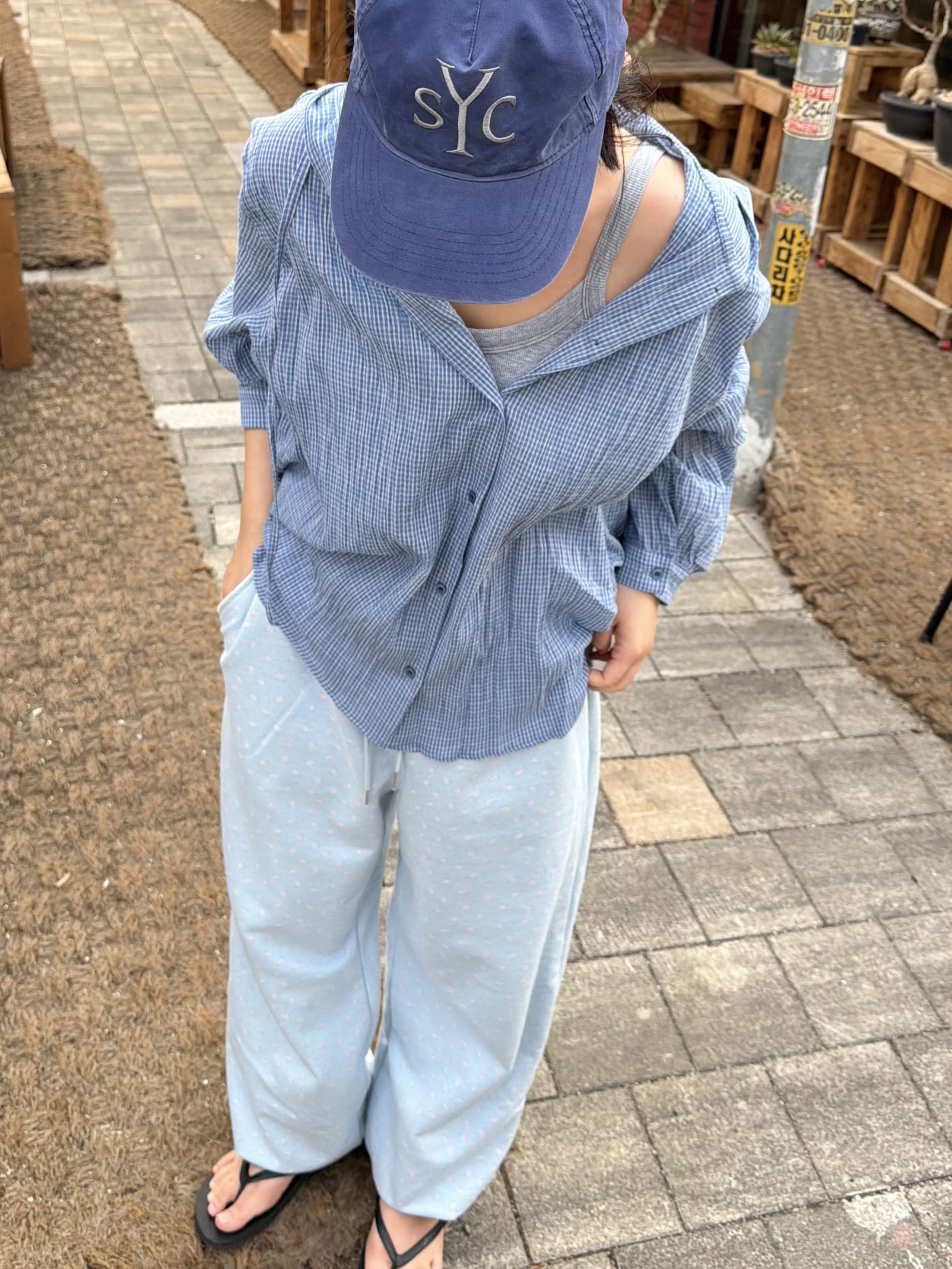 コットンボタンフードルーズ長袖チェックシャツ | 詳細画像4