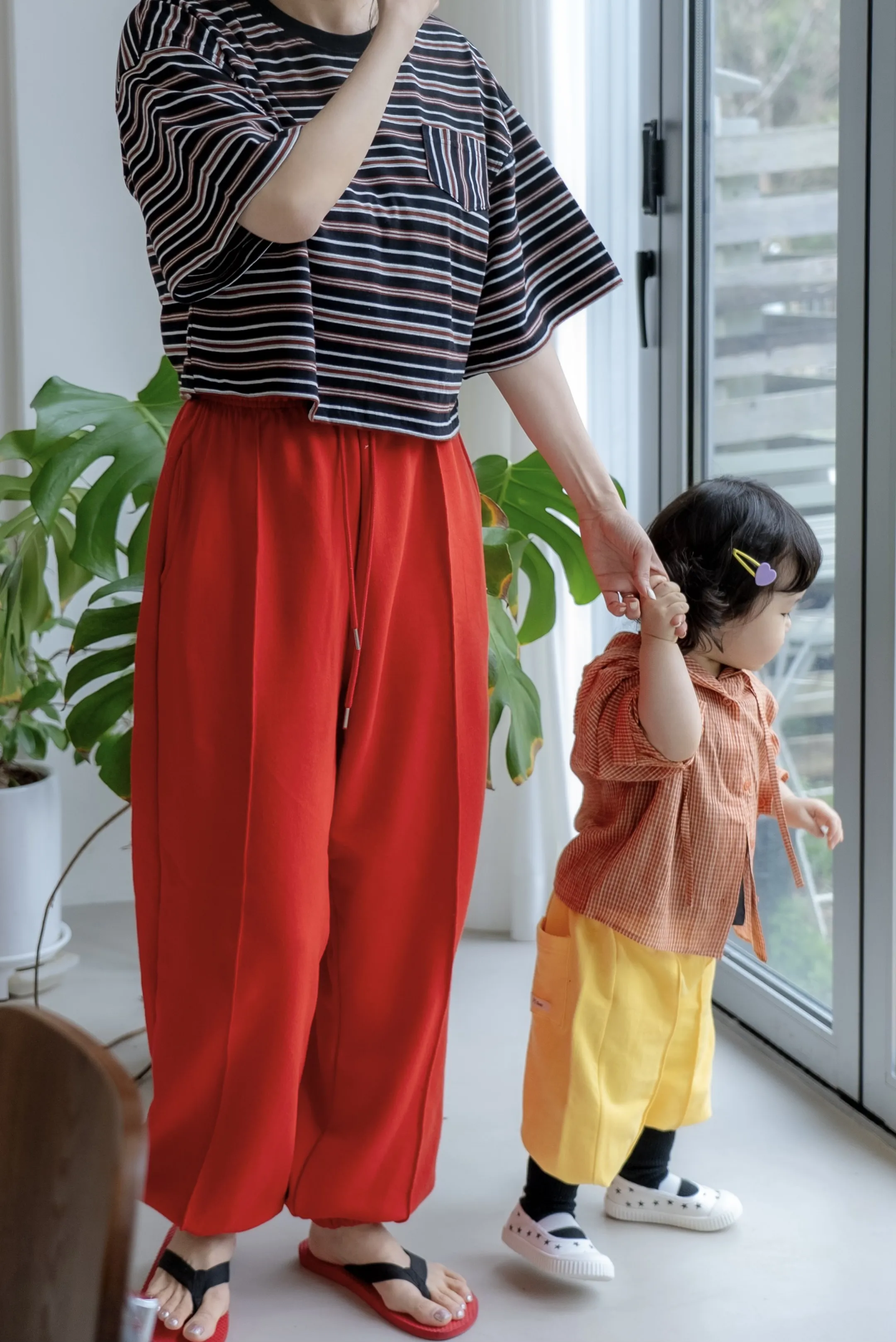 コットンウエストゴムワイドジョガーパンツトレーニングジョガーパンツ | 詳細画像1