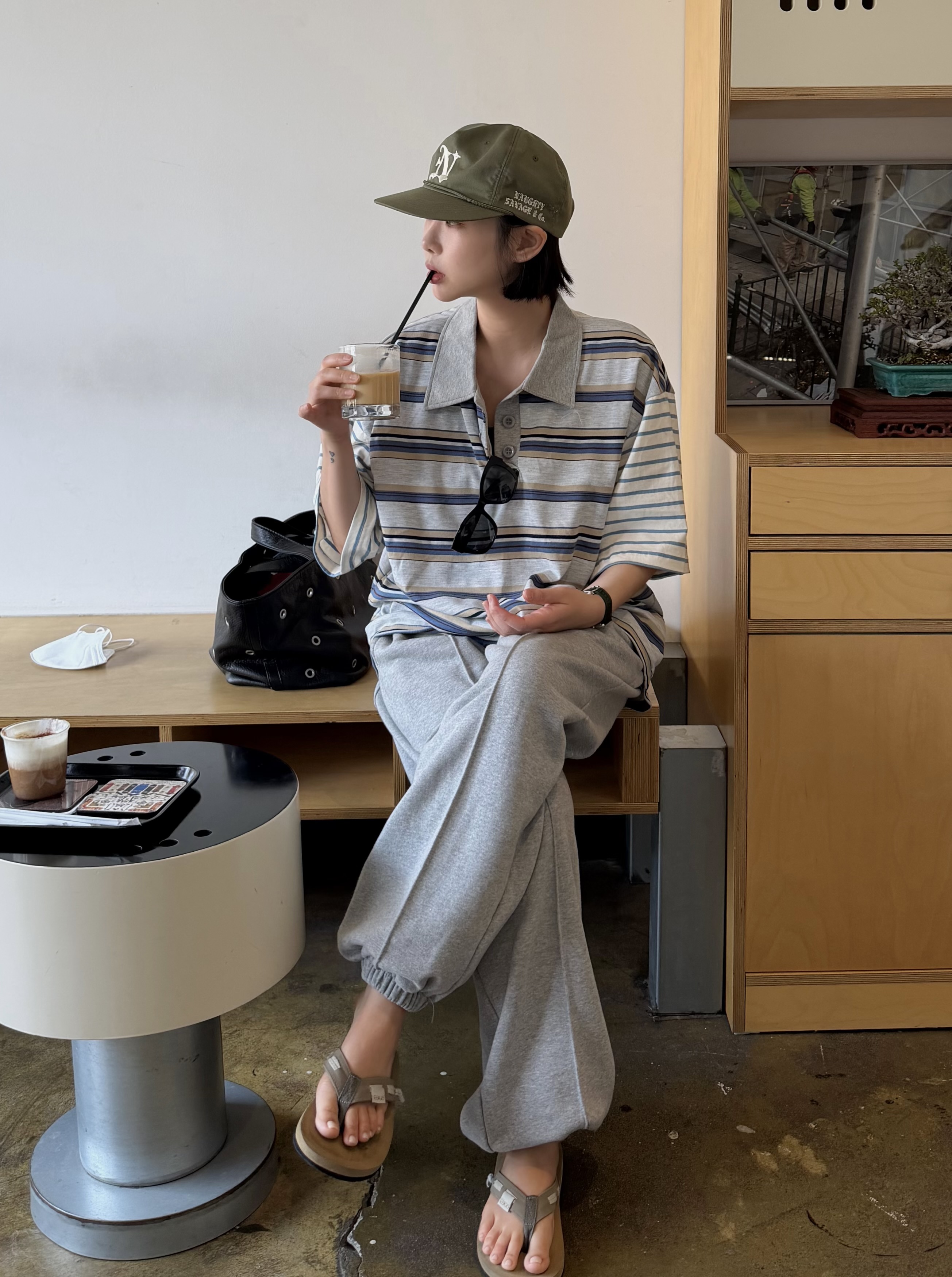 コットンウエストゴムワイドジョガーパンツトレーニングジョガーパンツ | 詳細画像2