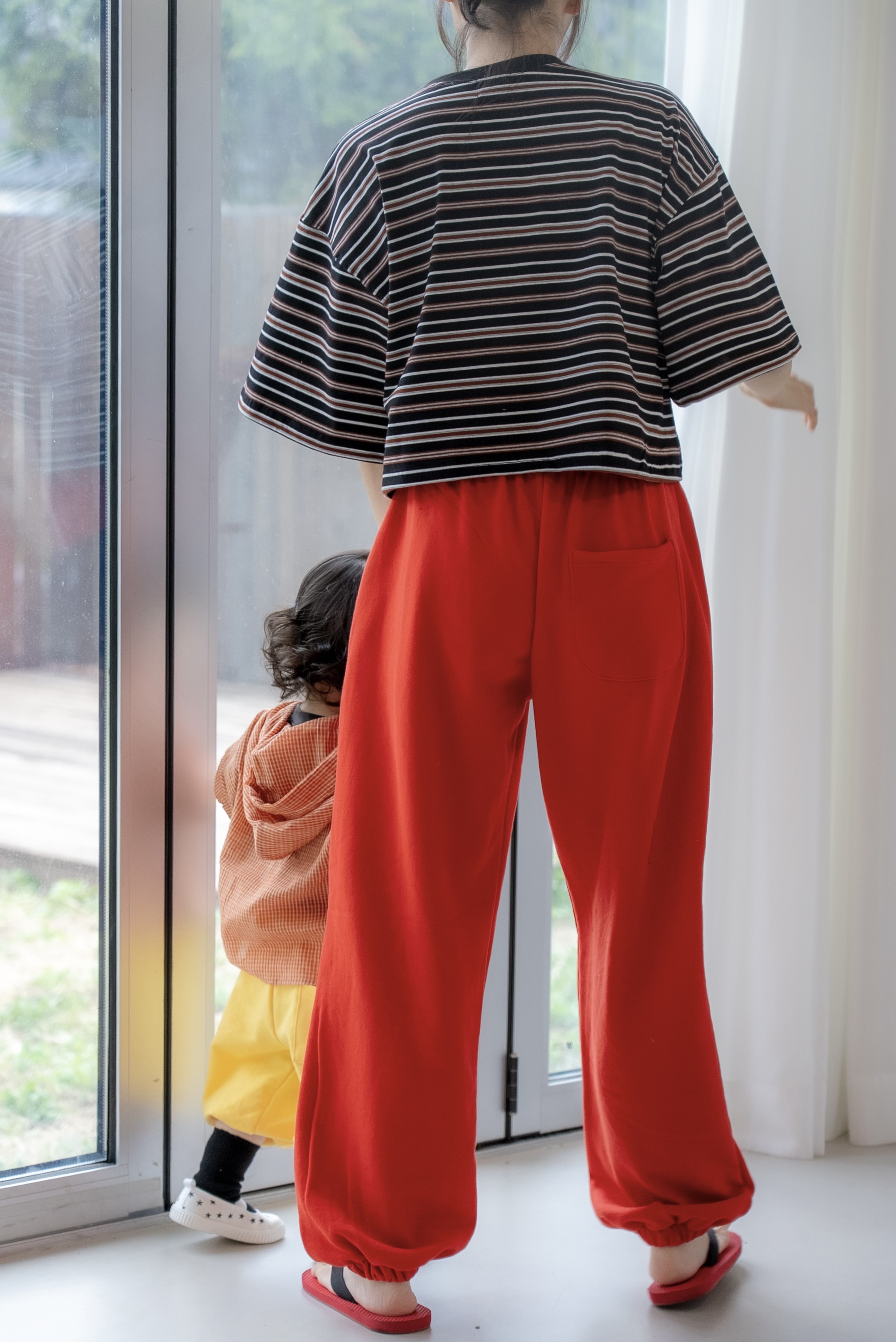 コットンウエストゴムワイドジョガーパンツトレーニングジョガーパンツ | 詳細画像4