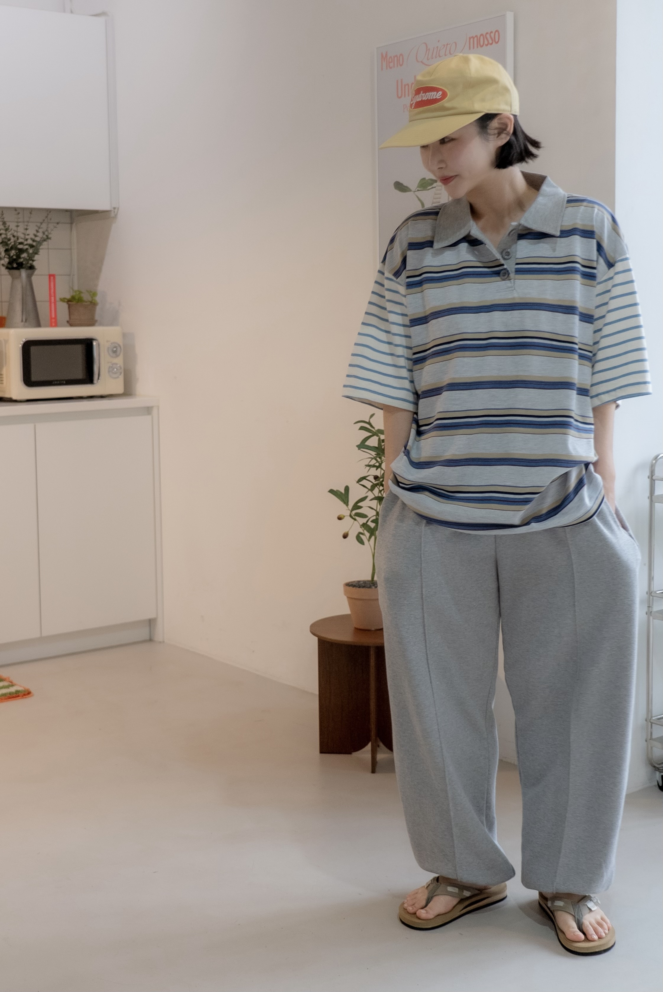 コットンウエストゴムワイドジョガーパンツトレーニングジョガーパンツ | 詳細画像6