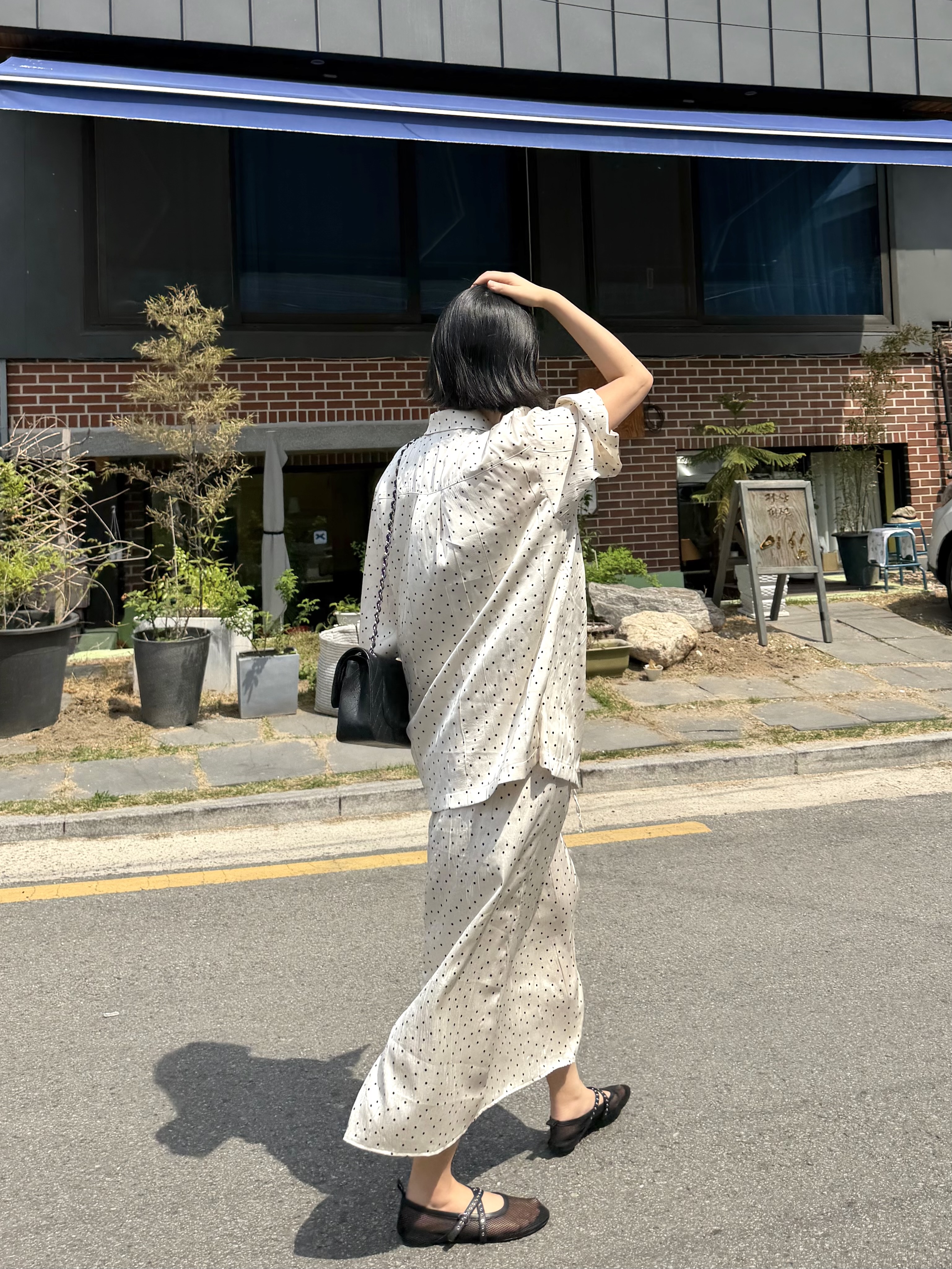 ウエストゴムスリムロングドットスカート | 詳細画像12