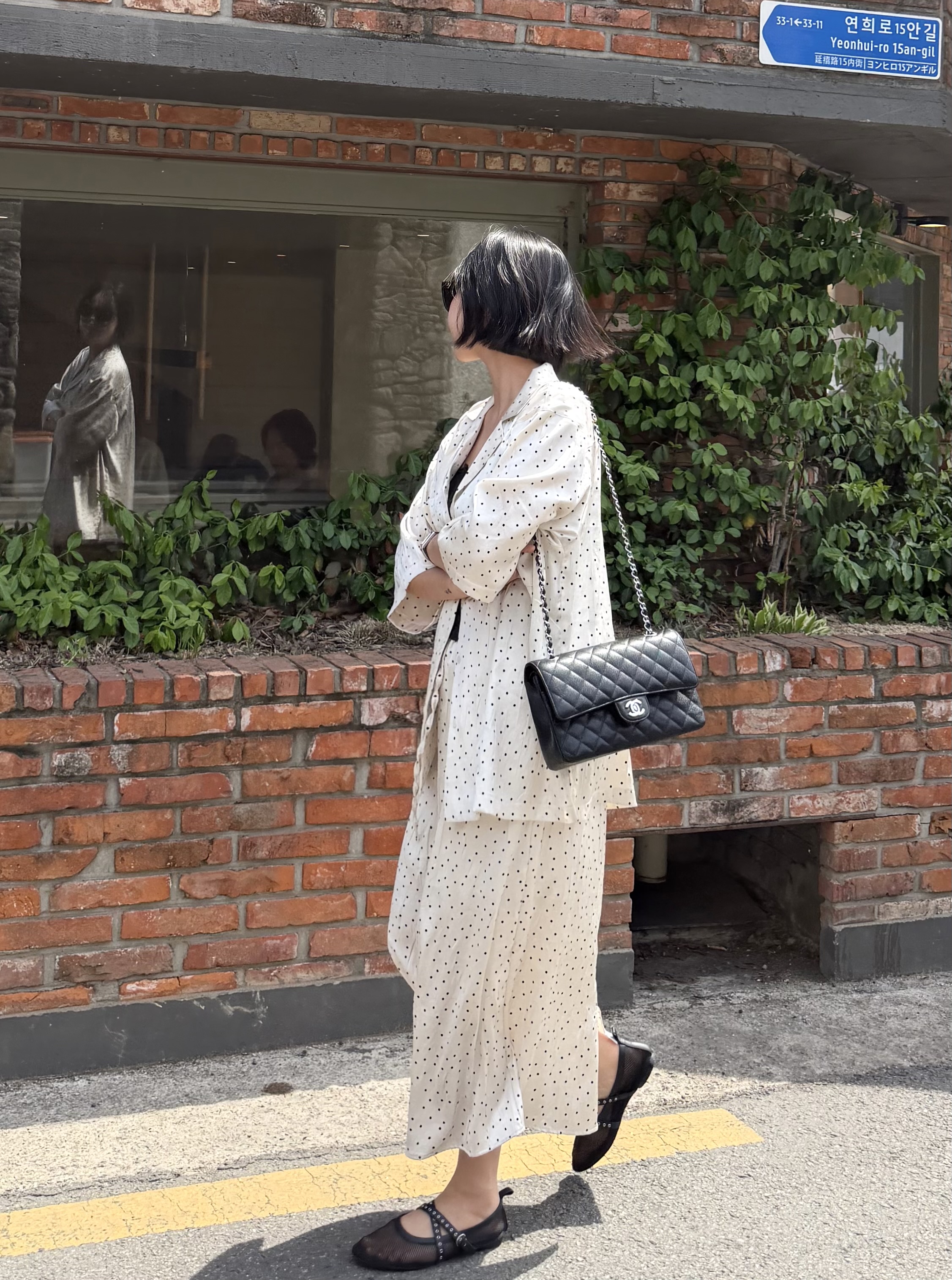 ウエストゴムスリムロングドットスカート | 詳細画像4