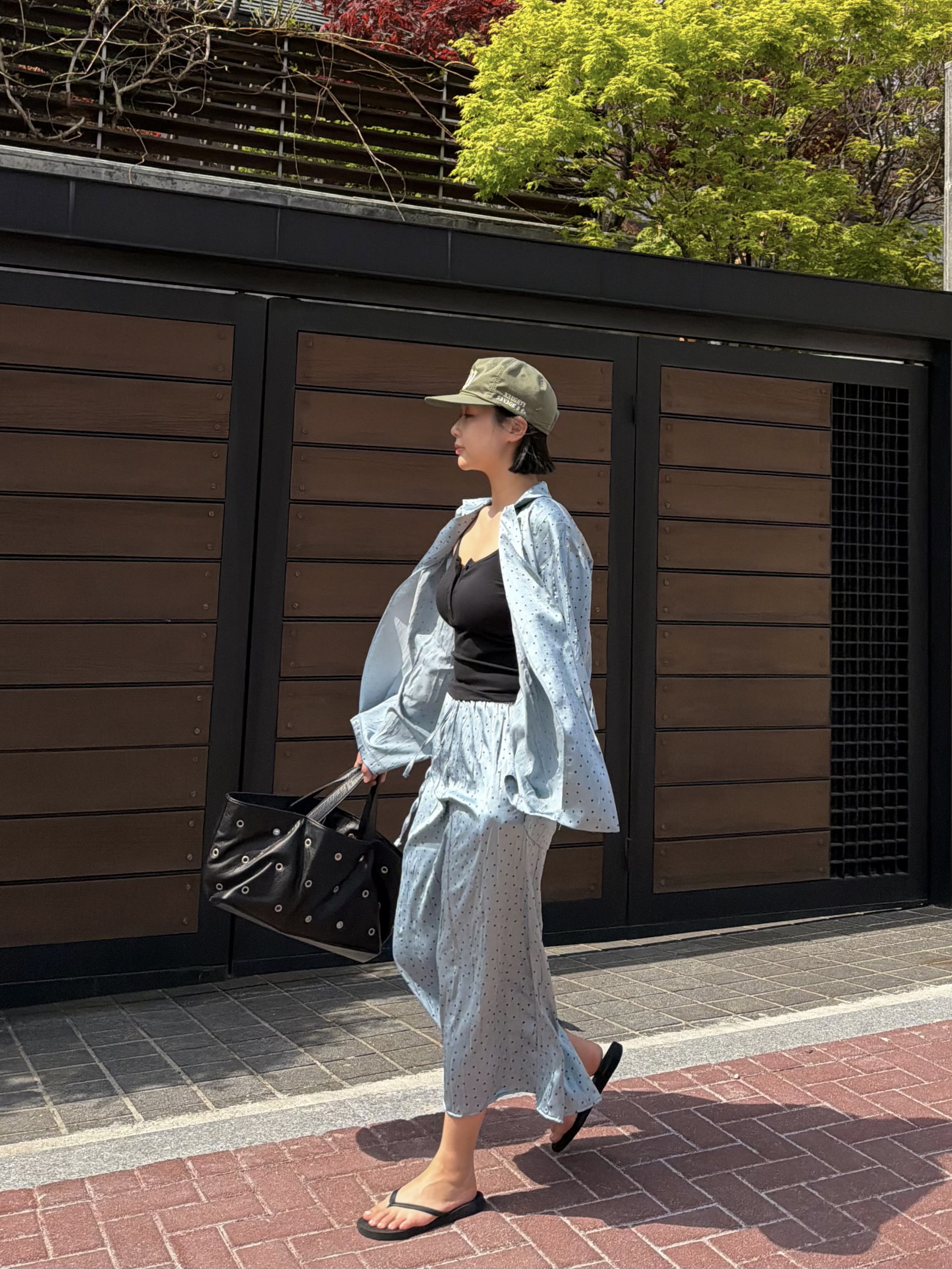 ウエストゴムスリムロングドットスカート | 詳細画像9