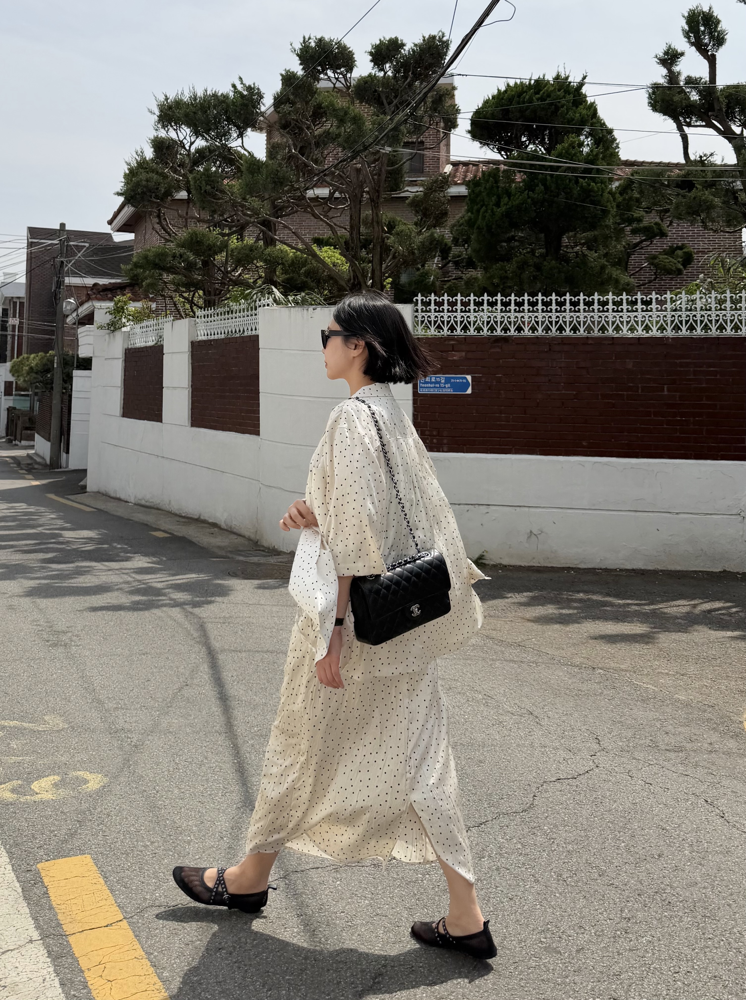 ボタンカラーボクシールーズ半袖長袖ドットシャツ | 詳細画像14