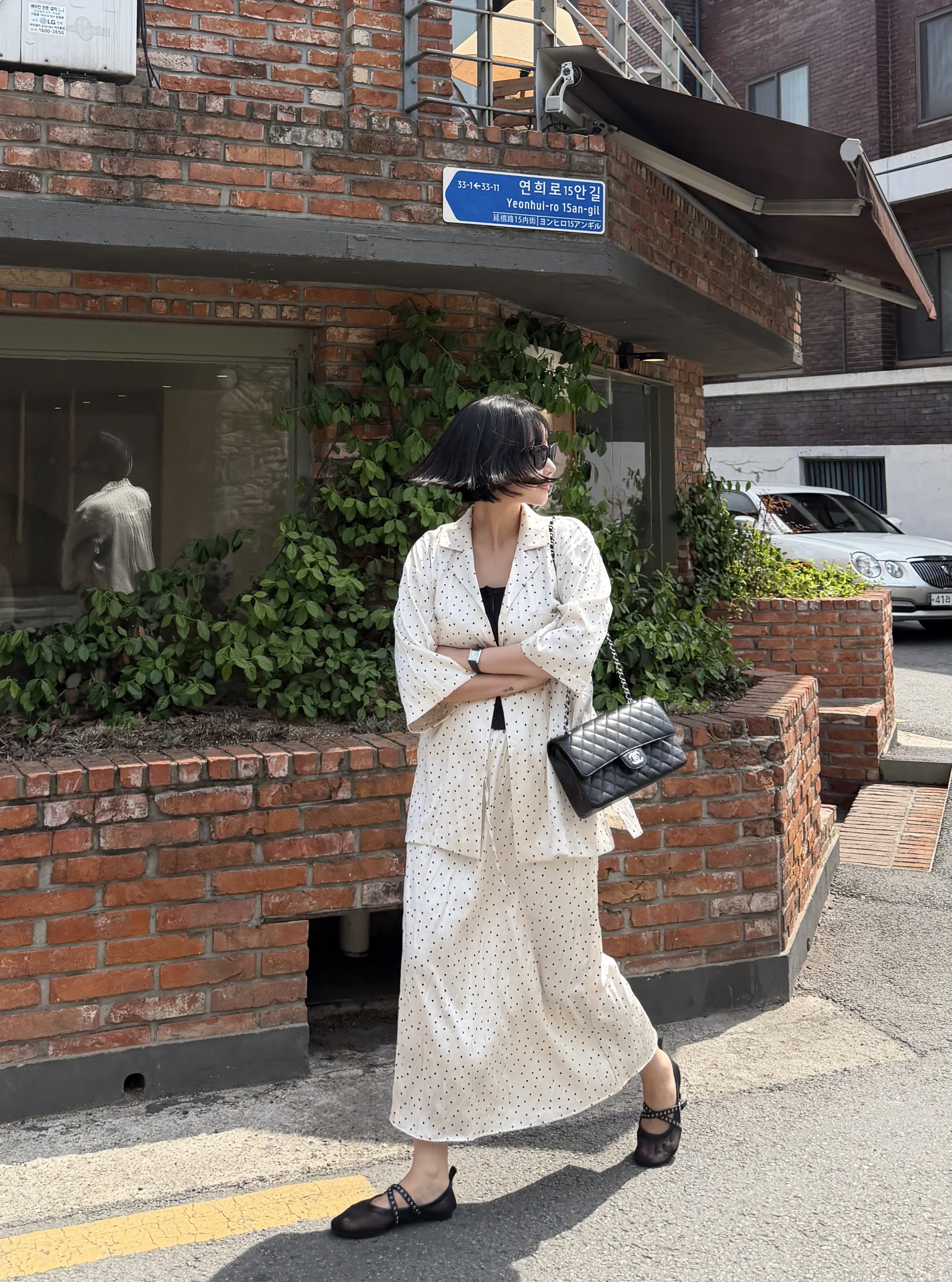 ボタンカラーボクシールーズ半袖長袖ドットシャツ | 詳細画像9