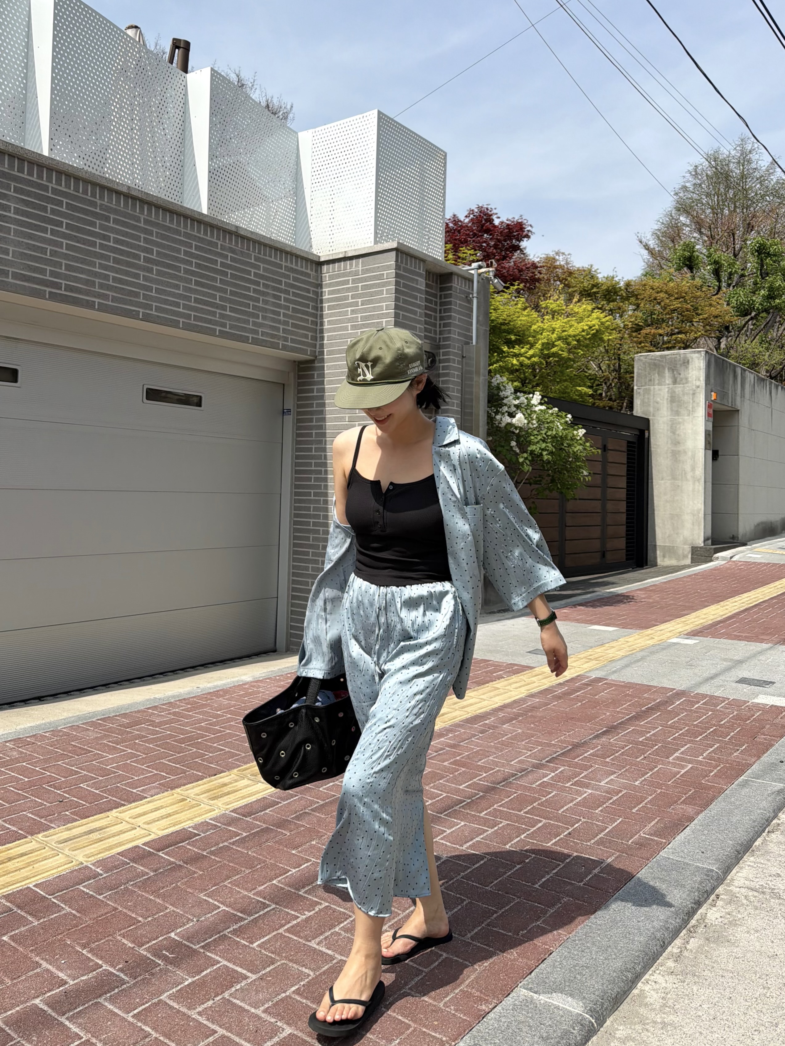 ボタンカラーボクシールーズ半袖長袖ドットシャツ | 詳細画像5