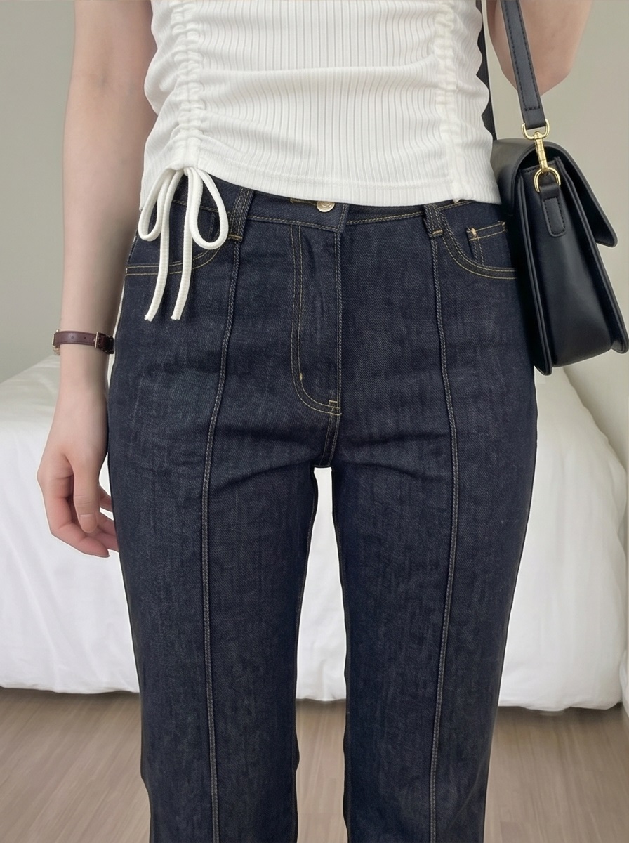 ノンウォッシュラインワイドブーツカットデニムパンツ | 詳細画像4