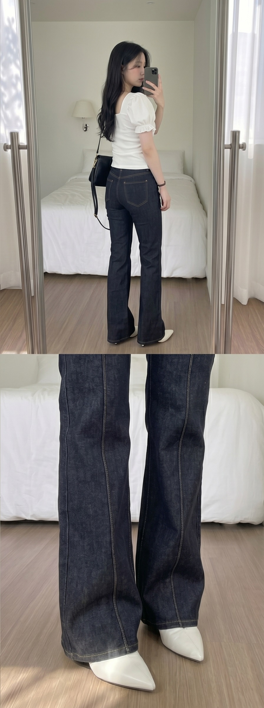 ノンウォッシュラインワイドブーツカットデニムパンツ | 詳細画像5