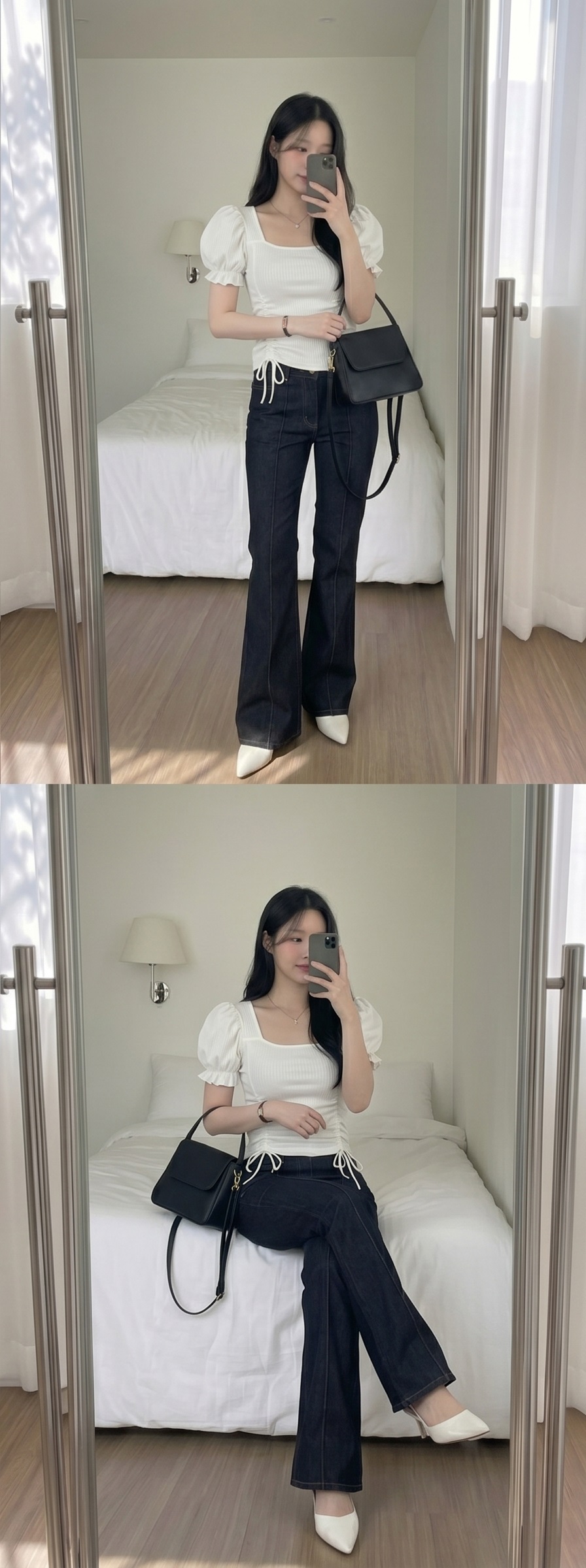 ノンウォッシュラインワイドブーツカットデニムパンツ | 詳細画像10