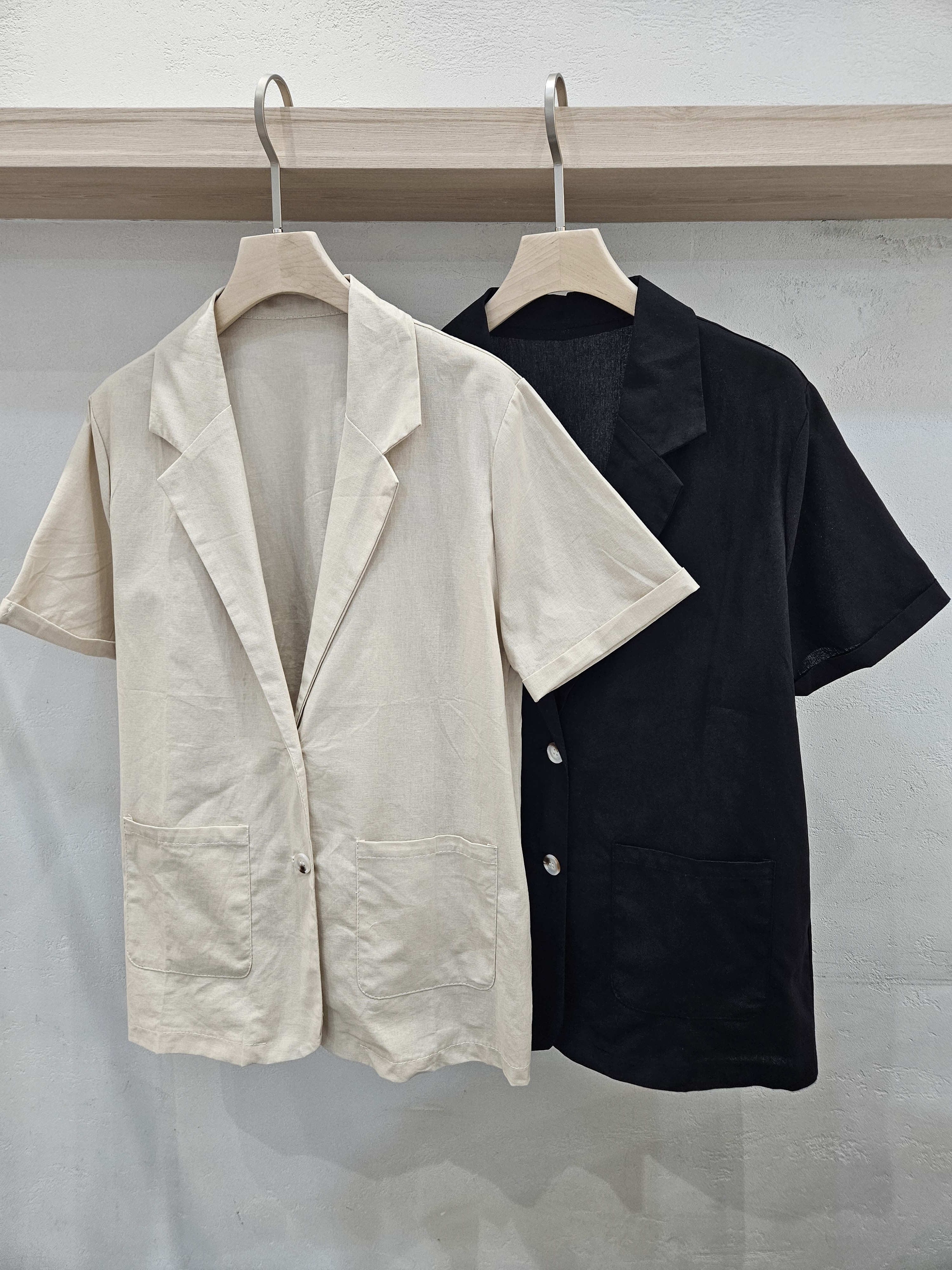 リネンボタンカラーベーシック半袖ジャケット | 詳細画像11